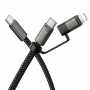 Дата кабель Hoco X125 Surplus 2in1 Type-C to Lightning/Type-C 60W (1m)