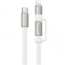 Дата кабель Hoco X125 Surplus 2in1 Type-C to Lightning/Type-C 60W (1m)  White - 00000086503_2