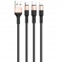 Дата кабель Hoco X26 Xpress 3in1 Lightning -MicroUSB-Type-C (1m)