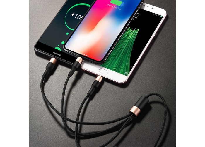 Дата кабель Hoco X26 Xpress 3in1 Lightning -MicroUSB-Type-C (1m)