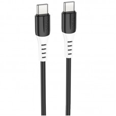 Дата кабель Hoco X82 Silicone Type-C to Type-C 60W (1m)  Black - 00000079857_1