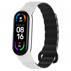Ремінець Dual-color Magnetic для Xiaomi Mi Band 7/6/5/4/3  White / Black - 00000077058_3
