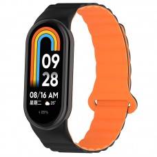 Ремінець Dual-color Magnetic для Xiaomi Mi Band 9/8/10  Black / Orange - 00000077059_2