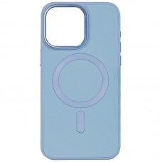 Шкіряний чохол Bonbon Leather Metal Style with MagSafe для Apple iPhone 15 (6.1")  Блакитний / Mist blue - 00000069528_2