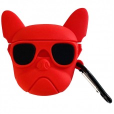Силіконовий футляр Brand для навушників AirPods 1/2 + карабін  Karl Lagerfeld red - 00000065956_12