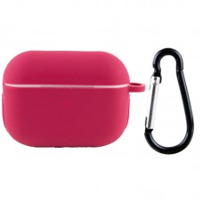 Силіконовий футляр New з карабіном для навушників Airpods Pro  Червоний / Rose Red - 00000049910_12