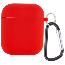 Силіконовий футляр з мікрофіброю для навушників Airpods 1/2  Червоний / Red - 00000039442_3