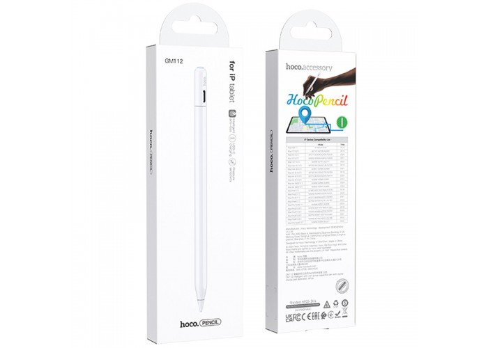 Стілус Hoco GM112 Intelligent anti-lost active capacitive pen with digital display for iPad