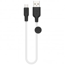 Дата кабель Hoco X21 Plus Silicone MicroUSB Cable (0.25m)  Черный / Белый - 00000033968_1