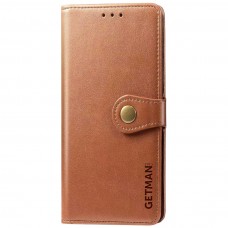 Кожаный чехол книжка GETMAN Gallant (PU) для Xiaomi Redmi Note 10 / Note 10s  Коричневый (00000043340_2)