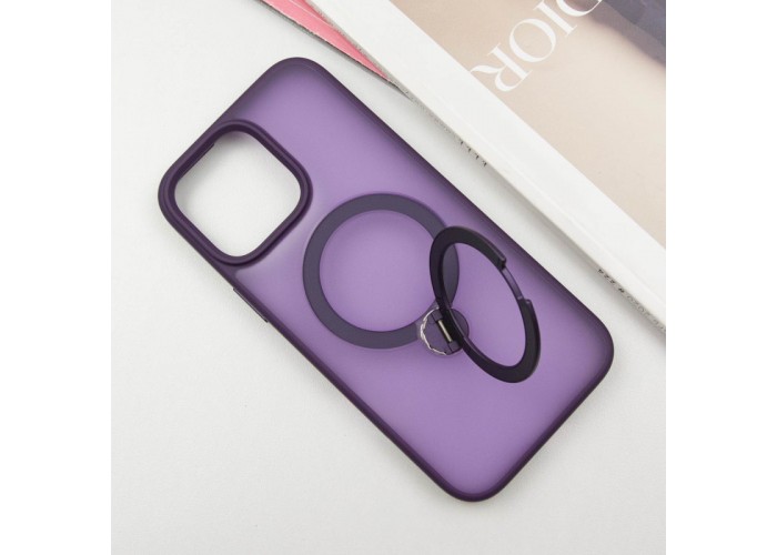 TPU+PC чохол Metal Buttons with MagSafe Colorful HQ Ring для Apple iPhone 14 Pro (6.1