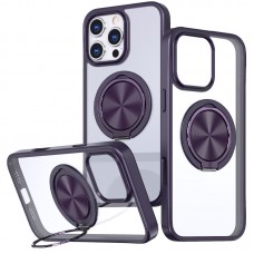 TPU+PC чохол Metal Ring with MagSafe для Apple iPhone 16 Pro (6.3")  Темно-фіолетовий - 00000073479_4