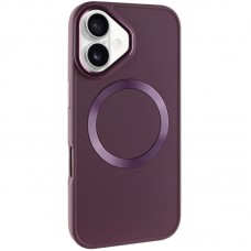 TPU чохол Bonbon Metal Style with MagSafe для Apple iPhone 16 (6.1")  Бордовий / Plum - 00000074337_2