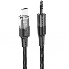 Аудіо кабель Aux Hoco UPA27 Spirit transparent (Type-C to AUX 3.5mm) (1.2m)  Black - 00000071074_1