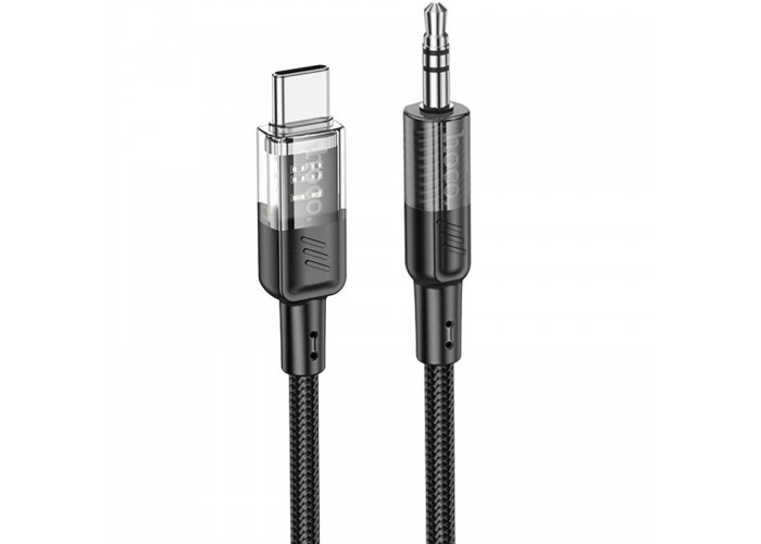 Аудіо кабель Aux Hoco UPA27 Spirit transparent (Type-C to AUX 3.5mm) (1.2m)