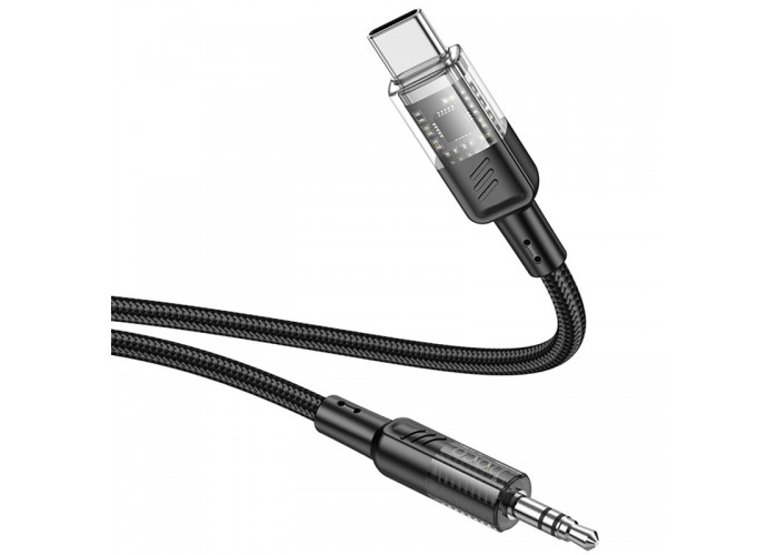 Аудіо кабель Aux Hoco UPA27 Spirit transparent (Type-C to AUX 3.5mm) (1.2m)