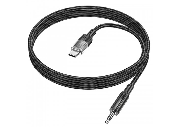 Аудіо кабель Aux Hoco UPA27 Spirit transparent (Type-C to AUX 3.5mm) (1.2m)