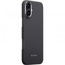 Чохол PC PITAKA with MagSafe для Apple iPhone 16 (6.1")  Black / Grey - 00000084958_1