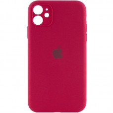 Чохол Silicone Case Full Camera Protective (AA) для Apple iPhone 12 (6.1")  Червоний / Rose Red - 00000042250_27