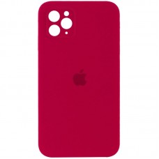 Чохол Silicone Case Square Full Camera Protective (AA) для Apple iPhone 11 Pro Max (6.5")  Червоний / Rose Red - 00000040236_14