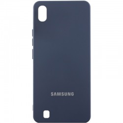 Чохол Silicone Cover Lakshmi (AAA) with Logo для Samsung Galaxy A10 (A105F)  Темно-синій / Midnight blue - 00000085726_12