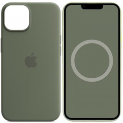 Чохол Silicone case (AAA) with Magsafe and Animation для Apple iPhone 14 (6.1")  Зелений / Olive - 00000072055_9