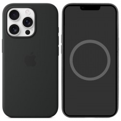 Чохол Silicone case (AAA) with Magsafe and Animation для Apple iPhone 16 Pro (6.3")  Black - 00000074446_1