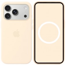 Чохол Silicone case (AAA) with Magsafe and Animation для Apple iPhone 17 Pro Max (6.9")  Vanilla - 00000081570_17