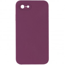 Чохол Silicone Case Square Full Camera Protective (AA) NOLOGO для Apple iPhone 7/8/SE (2020) (4.7")  Бордовий / Maroon - 00000072149_4