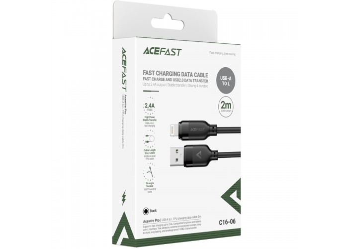 Дата кабель Acefast C16-06 USB to Lightning 2.4A (2m)