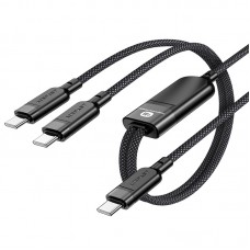 Дата кабель Acefast C5-11 USB-C to 2xUSB-C 100W (1.2m)  Black - 00000073057_1