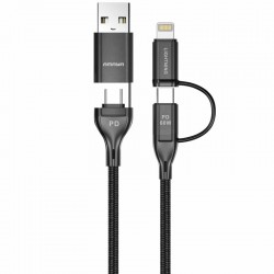 Дата кабель Amaya ACD-X28 4in1 Type-C to USB/Type-C to Lightning 60W (1m)  Black - 00000084622_1