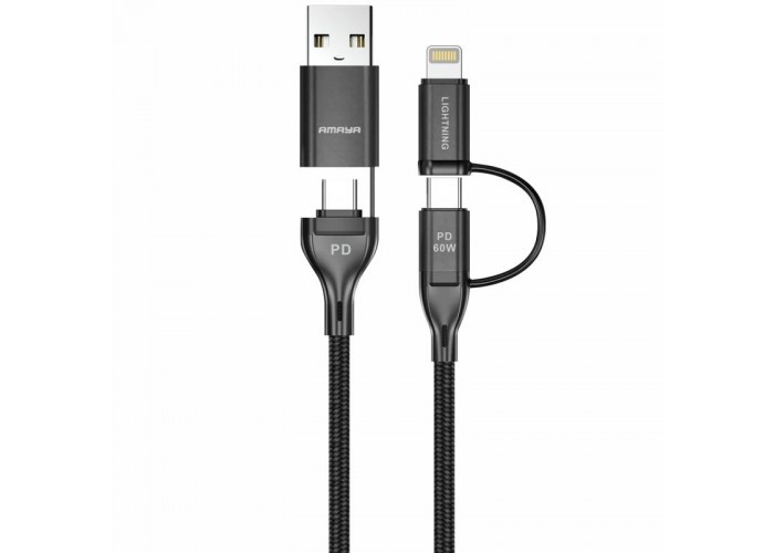 Дата кабель Amaya ACD-X28 4in1 Type-C to USB/Type-C to Lightning 60W (1m)