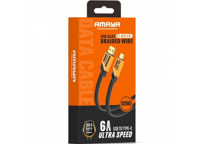 Дата кабель Amaya C33 USB to Type-C 6A (1.2m)