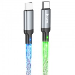 Дата кабель Hoco U112 Shine Type-C to Type-C 60W (1m)  Gray - 00000069082_1