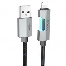 Дата кабель Hoco U123 Regent colorful 2.4A USB to Lightning (1.2m)  Black - 00000069106_1