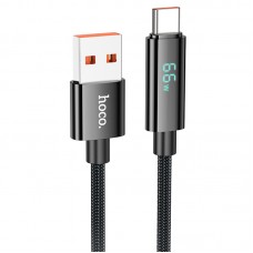 Дата кабель Hoco U125 Benefit 5A USB to Type-C with display (1.2m)  Black - 00000069092_1