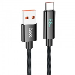 Дата кабель Hoco U125 Benefit 5A USB to Type-C with display (1.2m)  Black - 00000069092_1
