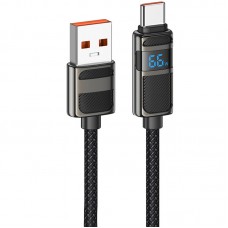 Дата кабель Hoco U137 Line with display USB to Type-C 5A/66W (1.2m)  Black - 00000073870_1