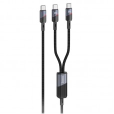 Дата кабель Hoco U139 Type-C to Type-C/Type-C 100W (1.2m)  Black - 00000077118_1