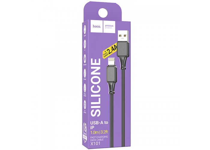 Дата кабель Hoco X101 Assistant USB to Lightning 2.4A (1m)