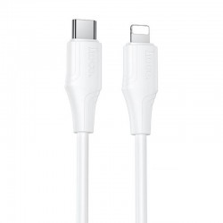 Дата кабель Hoco X124 Bien silicone Type-C to Lightning 27W (1m)  White - 00000081792_2