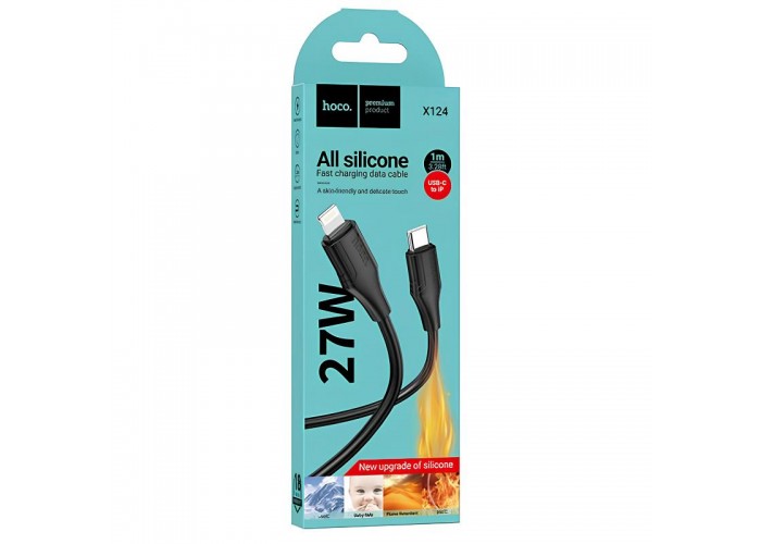 Дата кабель Hoco X124 Bien silicone Type-C to Lightning 27W (1m)