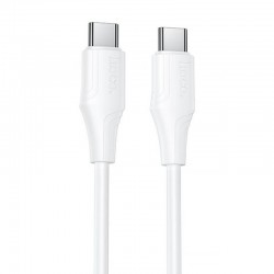 Дата кабель Hoco X124 Bien silicone Type-C to Type-C 60W (1m)  White - 00000081793_2
