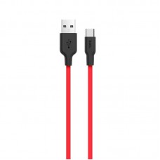 Дата кабель Hoco X21 Silicone Type-C Cable (1m)  Чорний / Червоний - 00000032927_2