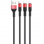 Дата кабель Hoco X26 Xpress 3in1 Lightning -MicroUSB-Type-C (1m)