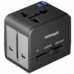Сетевой універсальний перехідник Amaya X10W 10W + 1USB-A/1C  Black - 00000084598_1
