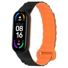 Ремінець Dual-color Magnetic для Xiaomi Mi Band 7/6/5/4/3  Black / Orange - 00000077058_8