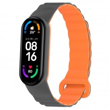 Ремінець Dual-color Magnetic для Xiaomi Mi Band 7/6/5/4/3  Gray / Orange - 00000077058_9