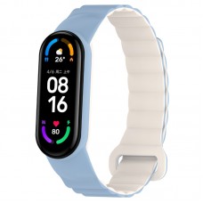 Ремінець Dual-color Magnetic для Xiaomi Mi Band 7/6/5/4/3  Lilac Blue / White - 00000077058_4